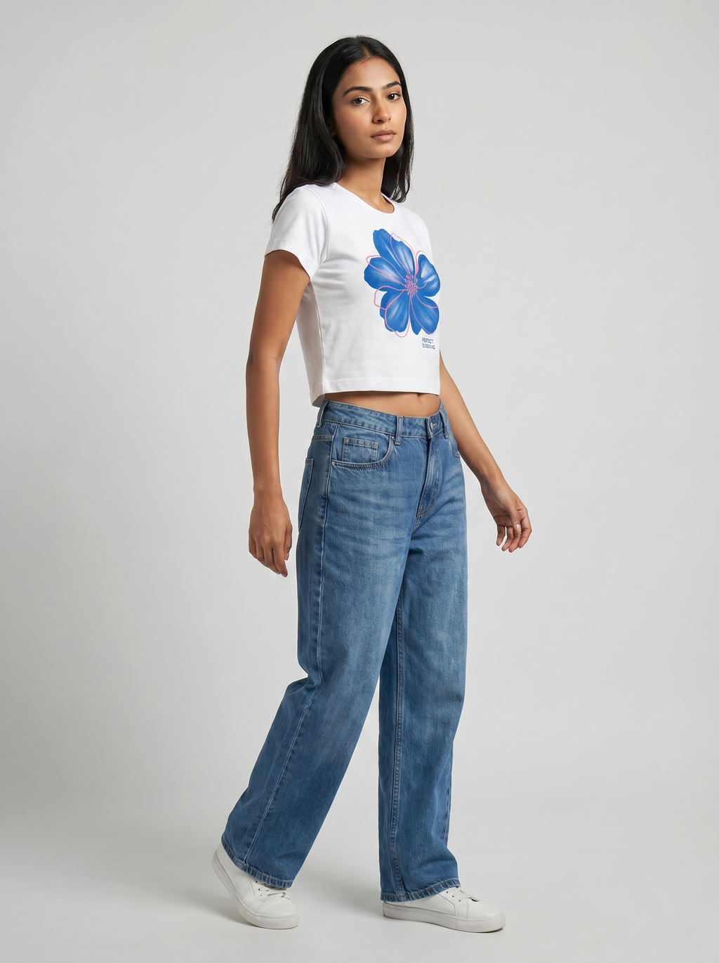 Blue Bloom Baby Tee