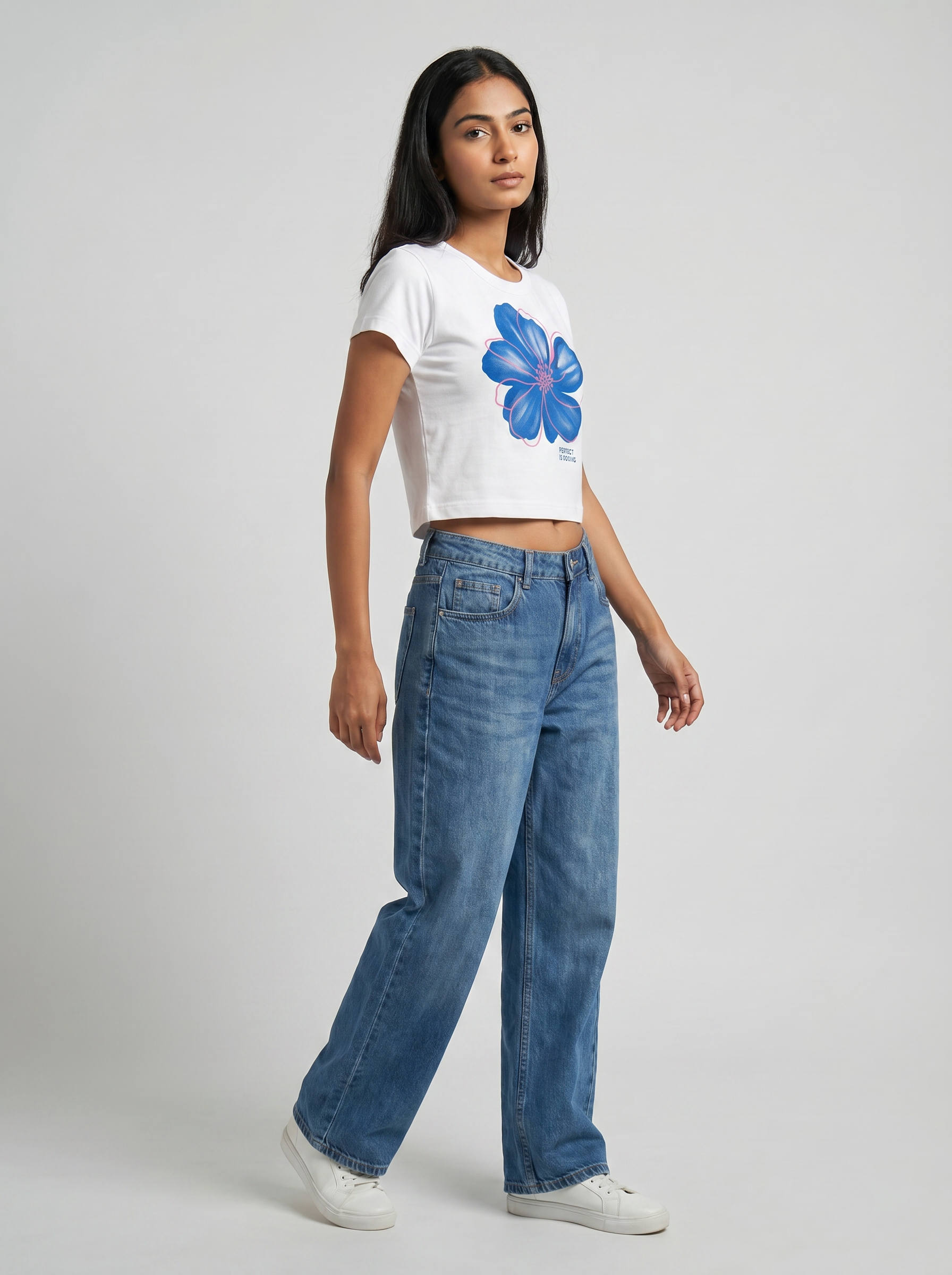 Blue Bloom Baby Tee