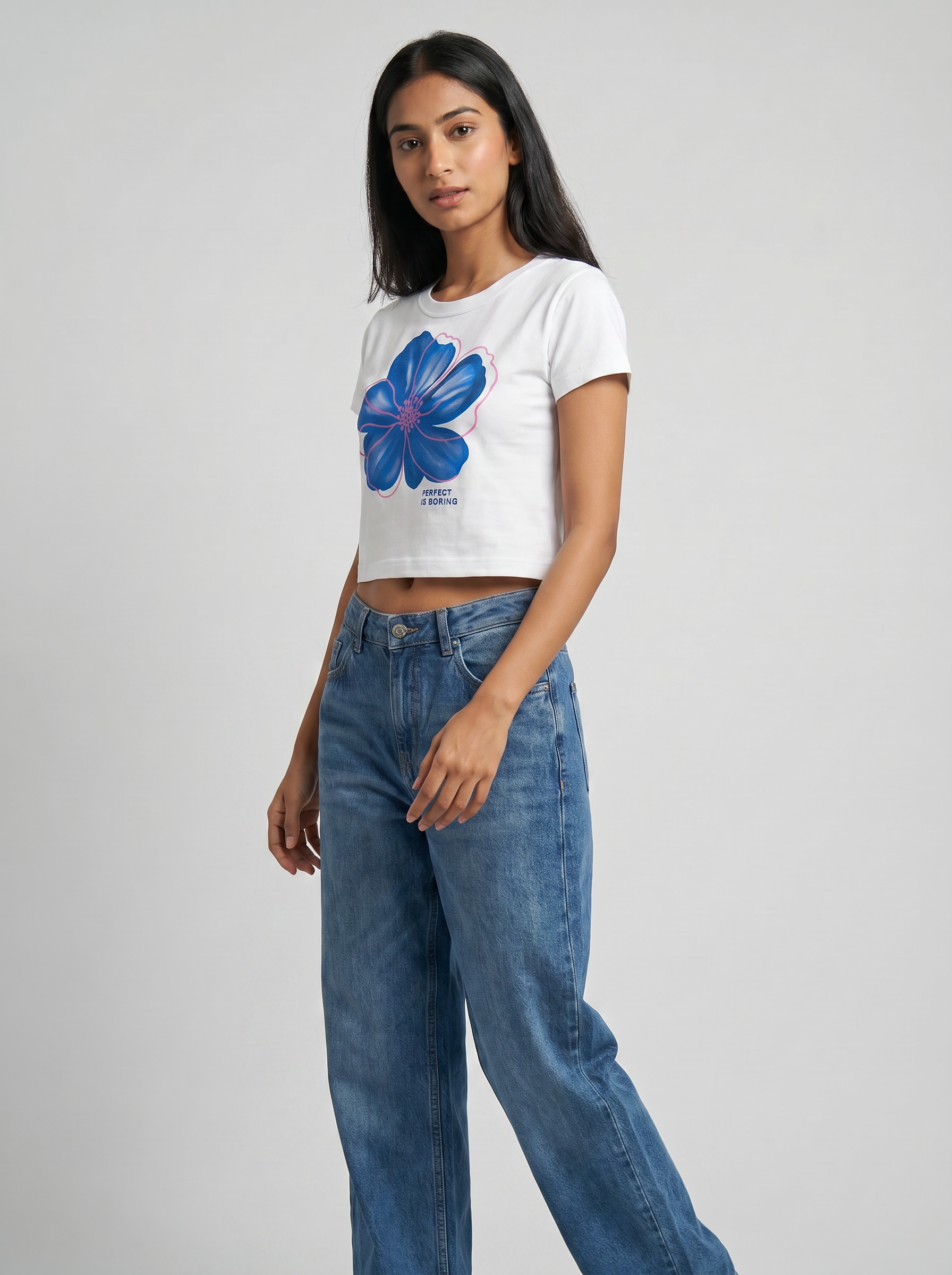 Blue Bloom Baby Tee