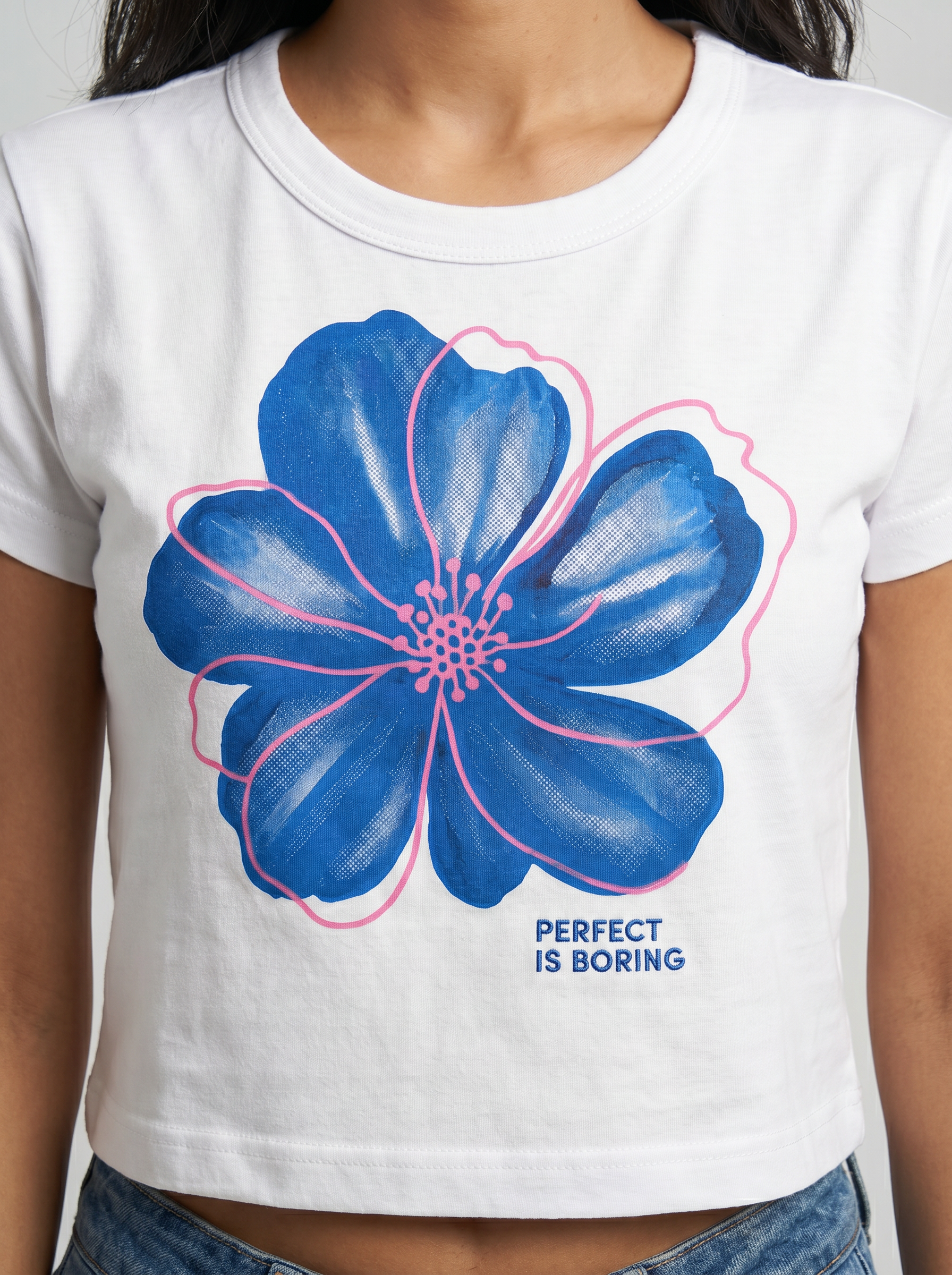Blue Bloom Baby Tee