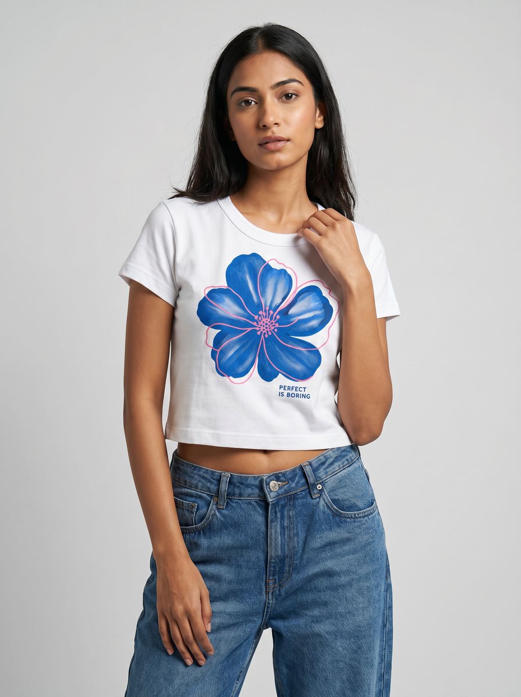 Blue Bloom Baby Tee