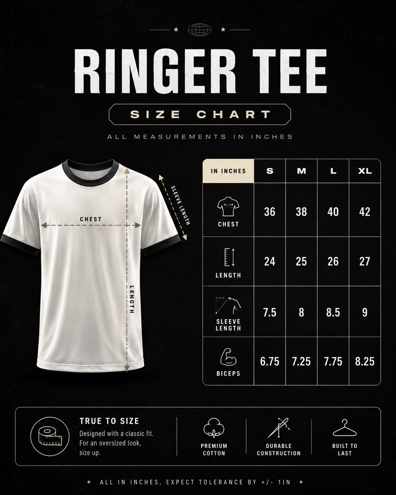Reject Evolution Ringer size chart