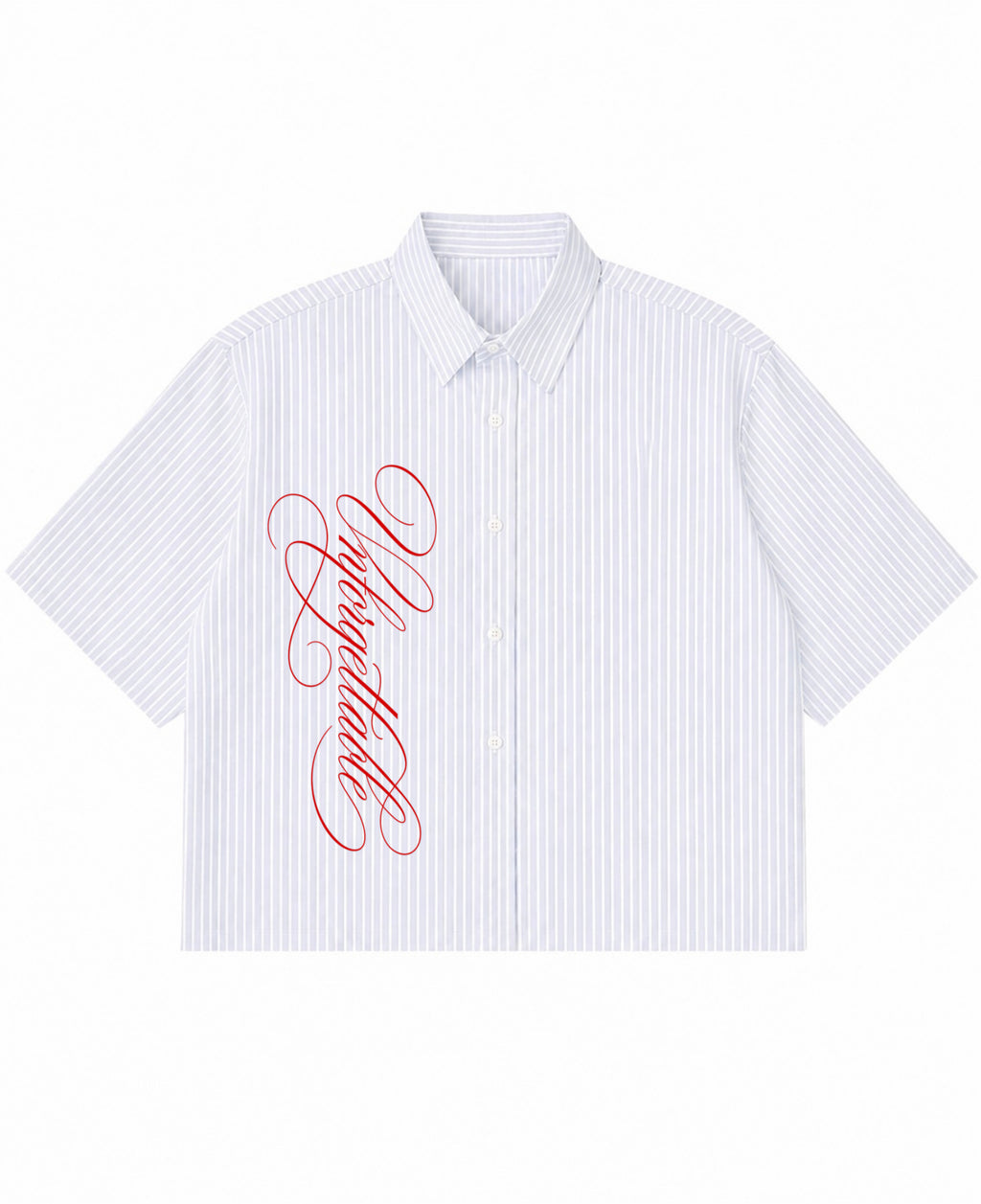 Blue Striped Oxford Boxy Shirt Front Design